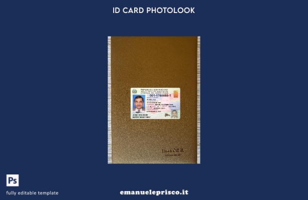 modello frontale photolook per carta d'identità della Repubblica Dominicana in s
